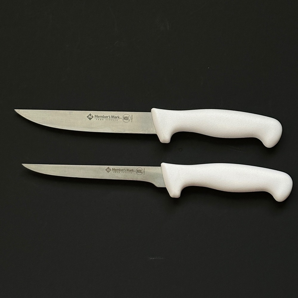 Members Mark Food Service Knife Set 2pc NSF White Handle K1900/004 K1900/006 6in